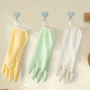 Eco-Friendly Medium PVC Dishwashing Gloves Fleece Lining Waterproof Nitrile Rubber Durable Smooth Texture Household Kitchen