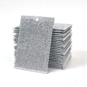 Eco-Friendly Microfiber Household Cleaning Sponges Grey Sustainable Scouring Pads