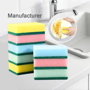 Eco Friendly Non Scratch Dish Scrub Sponges Scouring Pads Rectangle Shape 3cm Thickness 750% 2000% Water Absorption for Kitchen