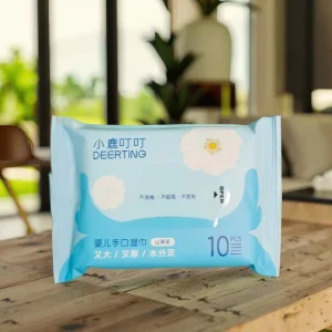 Eco-Friendly Non-Woven Portable Wet Wipes 10 Pieces for Baby Soft Fragrance Hand Mouth Cleansing Newborns Travel