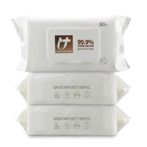 Eco-Friendly Non-Woven Wet Wipes 99.9% Effective Alcohol Antibacterial Antiseptic Non-Scented ISO FSC Cleansing Wipes