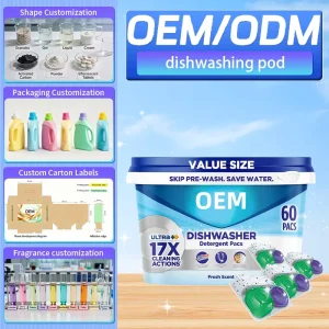 Eco Friendly OEM 3 1 Solid Dishwasher Detergent Pods All One Formula Grease Removal Limescale Prevention Stain Removal