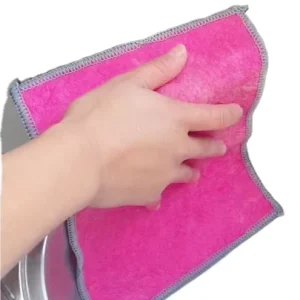 Eco Friendly Polyamide Square Silver Thread Microfiber Kitchen Cleaning Towel for Daily Dish Washing Use