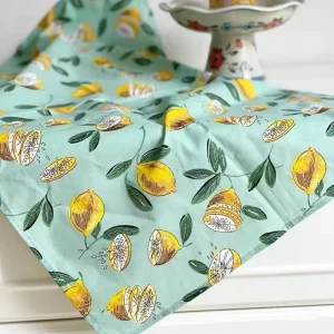 Eco Friendly Quick Dry Kitchen Tea Towel 100% Pure Cotton Linen Sets Hanging Loops Customizable Printed Designs Home