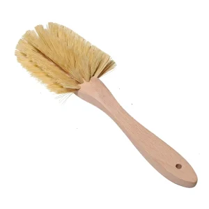 Eco Friendly Replaceable Beech Head Sisal Natural Wooden Long Handle Kitchen Scrub Dish Cleaning Brush