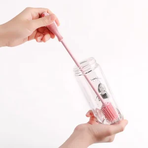 Eco-Friendly Small Household Cleaning Brushes Set Baby Silicone Scrub Bottle Cleaner