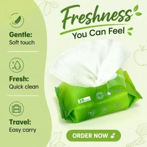 Eco Friendly Soft Baby Wet Wipes Cleansing 80pcs