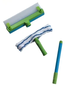 Eco Friendly Telescopic ABS+Metal & Silicone Window Squeegee with Water Tank Holder for Car Use Seen TV Cleaning Tool