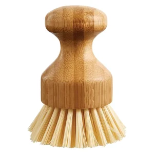 Eco Friendly Wood & Bamboo Scrub Brush with Stiff Bristles for Kitchen Dish and Vegetable Cleaning