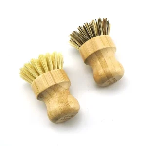 Eco-Friendly Wood Dish Brush with Natural Bamboo and Vegan Sisal Bristles for Kitchen Cleaning