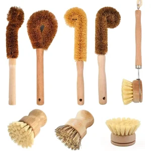 Eco Friendly Wooden Bamboo Handle Kitchen Cleaning Brush Sisal Bristle Dish Cleaning Brush