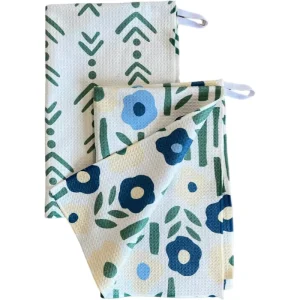 Eco Friendly Woven Microfiber Dish Towel Highly Absorbent Quick Dry Customizable Kitchen Towel with Hanging Loop
