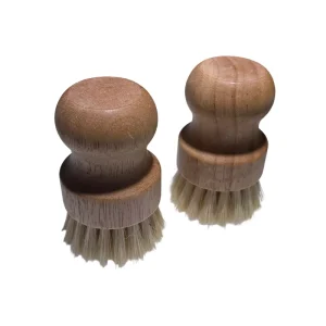 Eco-friendly Bamboo Minimalist Round Dish Scrub Wooden Brush Bamboo Dish Brush for Kitchen Dishes Pot Pans