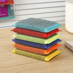 Eco friendly Colorful Scouring Pad Sponge Washing Dishes Stainless Steel Sponge Scrubber Pad