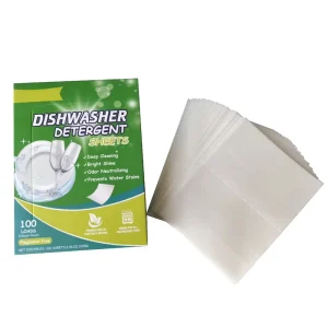 Eco friendly Disposable Solid Dishwasher Detergent Tablets 60 Loads Green Sustainable Lemon Flavor