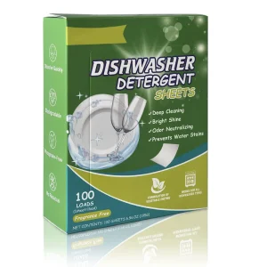 Eco friendly Disposable Solid Dishwashing Sheets Strips Biodegradable Dishwasher Tablets with Lemon Scent