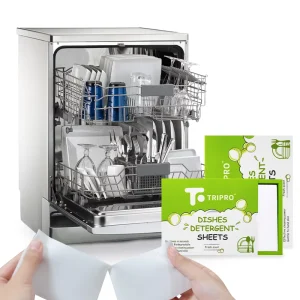 Eco friendly Disposable Vegan Dishwasher Sheets Biodegradable Dishwashing Tablets