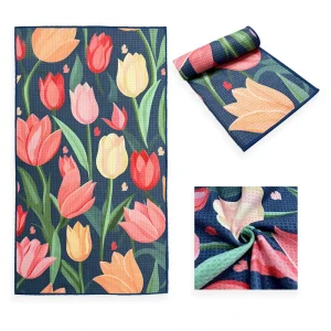 Eco friendly High Absorbent Fast Drying Machine Washable Reusable Custom Kitchen Dish Towels Set