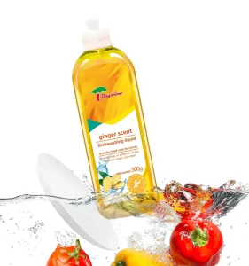 Eco-friendly Kitchen Cleaning Supply Ginger Fragrance Liquid Detergent for Dish Fruit Washing Detergent Bulk 500 g