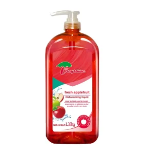 Eco friendly Kitchen Supply Apple Fragrance Liquid Detergent for Dish Washing Detergent Bulk 1.38KG