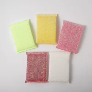 Eco friendly Non Scratch Durable Polyester Dish Scouring Kitchen Scouring Pad Sponge for Efficient Cleaning