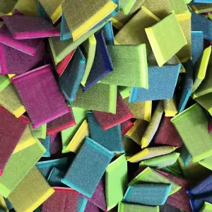 Eco friendly Polyester PET Stainless Steel Fabric Steel Wool Scouring Pad Heavy Duty Scrubber Sponge for Kitchen Cleaning