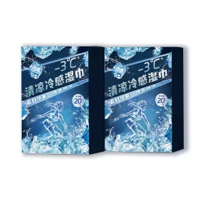 Eco friendly Portable Cooling Wet Wipes Antiperspirant Ice Effect Independent Packaging Non Woven Paper Stock Cleansing Wipes