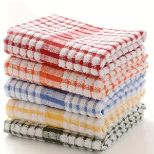 Eco friendly Water absorbent Durable Kitchen Dish Towels 100% Cotton Dishcloths Quick drying Reusable Cleaning Rags