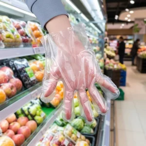 Economy Bulk Pack HDPE Gloves for Supermarket Retail Ambidextrous Polyethylene Gloves with Hang Hole for Household Cleaning