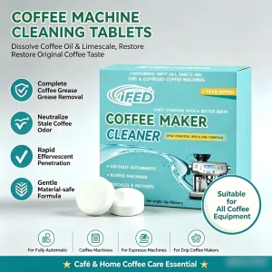 Effervescent Descaler Tabs for Commercial Makers Highly Concentrated Coffee Machine Cleaning Tablets