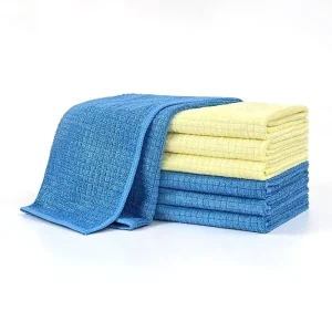 Efficient Eco Friendly Woven Kitchen Cleaning Towel Microfiber Cloth