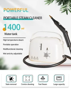 Electric 30 Second Quick Heat Ceramic Steam Cleaner 1600W 2600W 60 Minute Runtime Handheld Design Efficient Home Cleaning