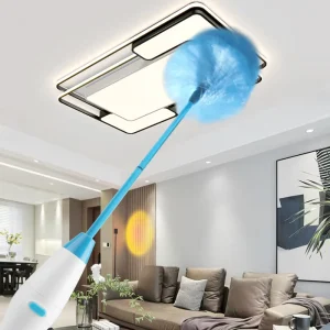 Electric Feather Duster Brush Adjustable 360 Revolve Dust Cleaner