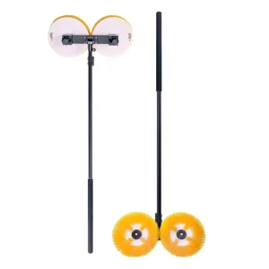 Electric Rotating Double Disc Solar Panel Cleaning Brush Machine Double Head Telescopic Plastic Anti Scratch Durable
