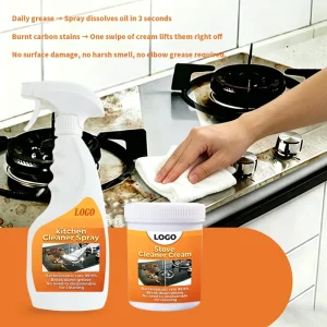Electric Stove Cleaning Kit Liquid Non Abrasive Cooktop Polish Powerful Degreaser Stove Burners Oil Stain
