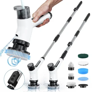 Electric Telescopic Cordless Cleaning Tool for Kitchen and Bathroom Stain Removal