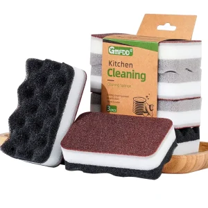 Emery Three Layer Sponge With Scouring Pad High Foam Power Cleaning Durable Cookware Household Kitchen Accessories