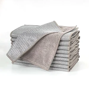 Esun Double Sided Kitchen Cleaning Towel Durable Nylon with Non-Stick Oil Bamboo Fiber and Silver Wire Easy to Clean