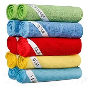 Esun Multi-purpose Microfiber Cleaning Cloths Set Absorbent Fast Drying for Household Glass Kitchen Cloths Toallas De Microfibra
