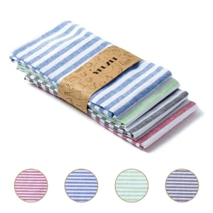 European Style Woven Cotton Striped Antimicrobial Custom Design Absorbent Padded Multifunctional Kitchen Tea Towel