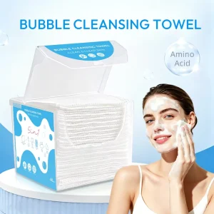 Excellent Material 5 in 1 Function Amino Acid Bubble Cleaning Disposable Face Towel Travel Facial Makeup Wipes