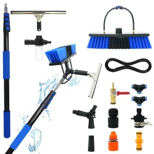 Extendable Aluminum Water Fed Pole Cleaning System for Solar Panel and Window Cleaning Eco-Friendly Household Use