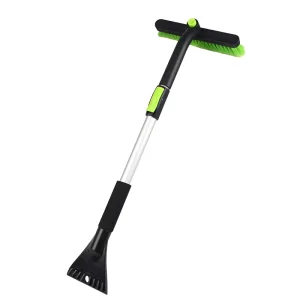 Extendable Snow Broom Telescoping Brush and Ice Scraper for Fast Roof and Windshield Snow Removal