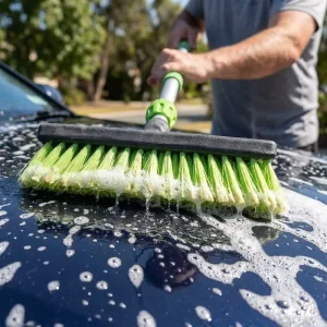 Extension Telescopic Handle Truck Car Wash Brush Kit Water Flow Soft PVC Bristle with Wheel Cleaner Cleaning ES2354A