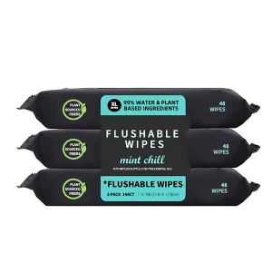 Extra Large Biodegradable Soft Eco-friendly 99% Water Aloe & Vitamin E Clean Adult Baby Flushable Toilet Wipes