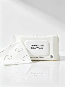 Extra Soft Baby Wet Wipes Unscented Non Woven Material 80pcs Natural Feminine