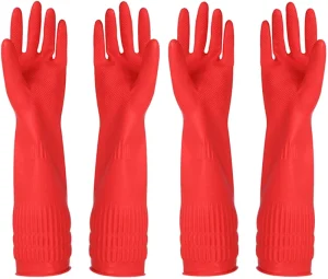 Extra Thick Long Latex Gloves for Household Kitchen Laundry Cleaning Wear Resistant Industrial Working Safety Rubber Gloves