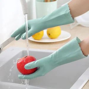 FF2473 Thicken Household Cleaning Gloves Dish Washing Gloves Fleece Lined Kitchen Dishwashing Gloves