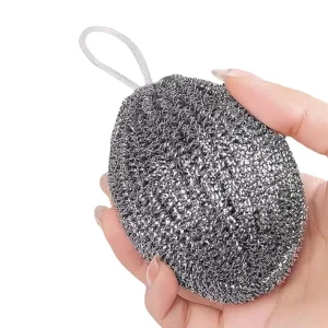FF2794 Stainless Steel Sponge Scouring Pad Heavy Duty Cleaning Brush Kitchen Dishwasher Pan Pot Sponge Steel Wool Scrubber