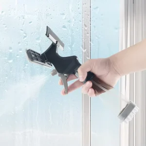 FF4978 Multifunction 4 in 1 Window Cleaner Tool Bathroom Glass Mirror Cleaning Scraper Microfiber Cloth Pad Window Squeegee
